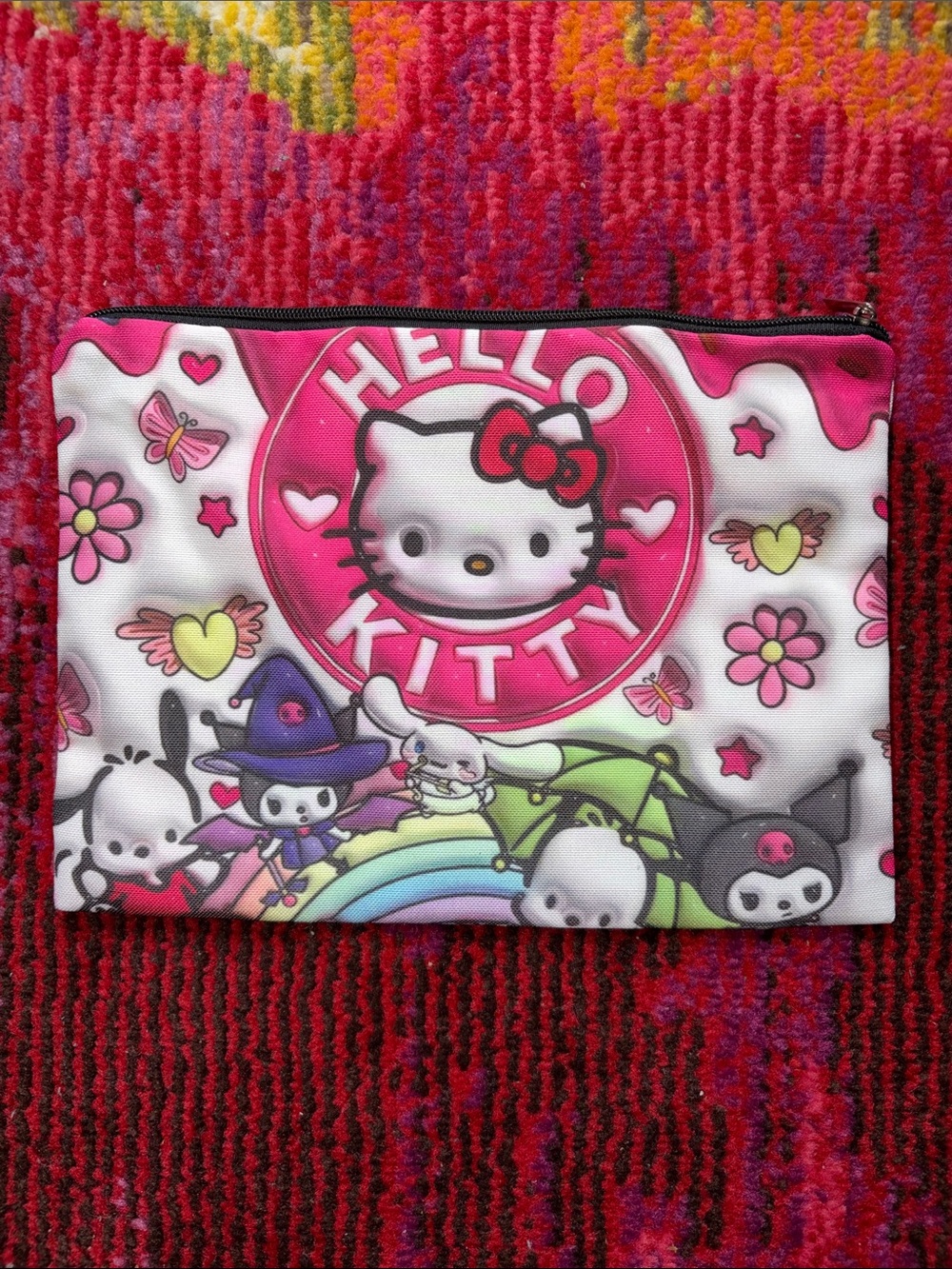 Sanrio Hello Kitty Pink & White Character Cosmetic Pouch